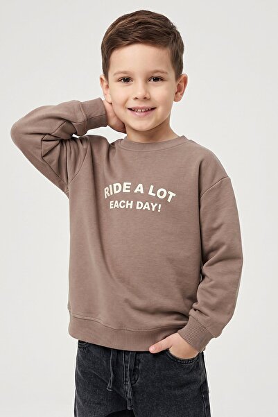 Dmb Boys' Cotton Printed Sweatshirt with Back Print, Relaxed Fit Sweatshirt