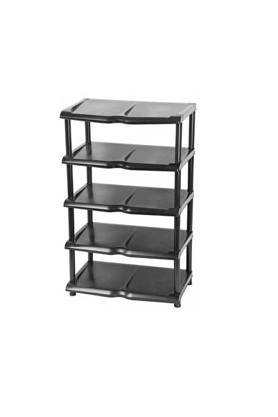 Strend Pro Raft pentru pantofi cu 5 rafturi, Regal, din plastic, Negru, 48x30...