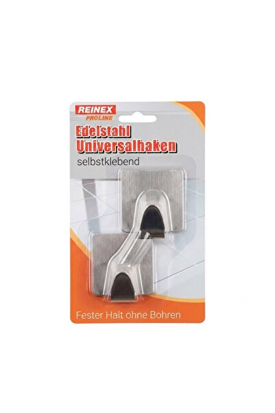 REINEX Set of 2 ProLine Self-Adhesive Universal Stainless Steel Hooks – Insta...