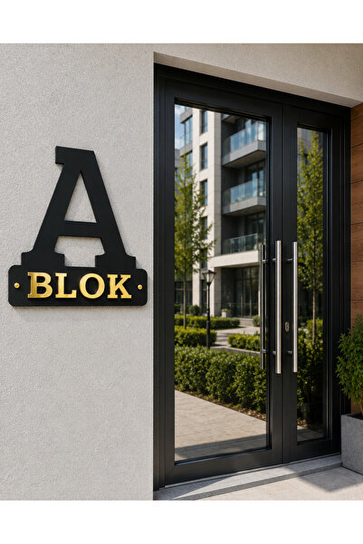 zafrakreklam Apartment Block Site Entrance Sign – 40X34 cm – Black Aluminum C...