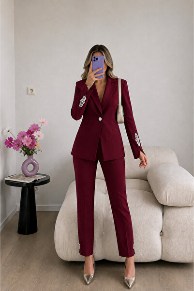 Ekim Store Jakna, pantalone, dupli blejzer set sa kamenim dodacima na rukavima