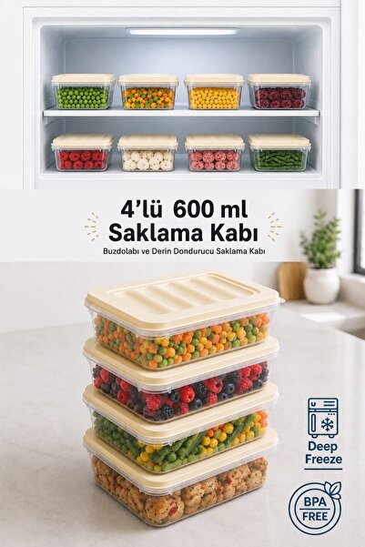 Funny Life Set de 4 recipiente Freshbox pentru depozitare, potrivite pentru c...