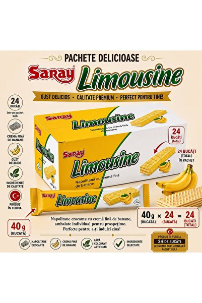 Saray LIMOUSINE NAPOLITAN WITH BANANA CREAM AND WHITE CHOCOLATE GLAZING 40GR ...