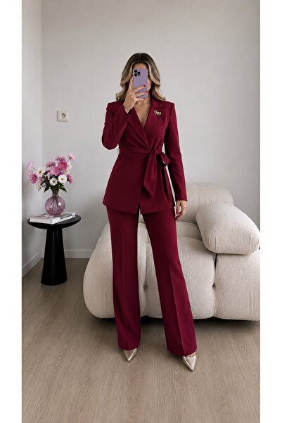 Ekim Store Jacket, Trousers and Double Blazer Set with Stone Accessories on t...