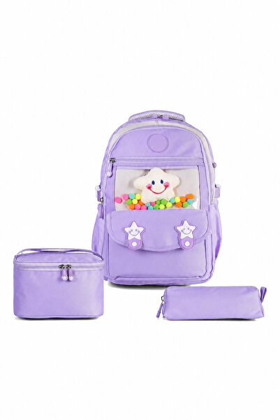 kruxon 3-Piece Elementary School Bag Set with Star Figures – Backpack, Therma...