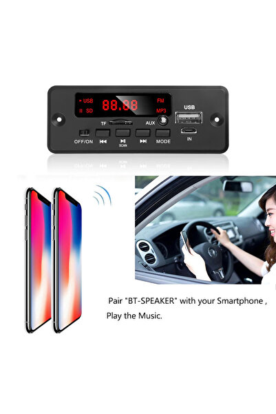 SONREYON 2 X 25 Watt Ses Çıkışlı Fm Dekoder 5.0 Versiyon ( Bluetooth , Usb ,tf Kart , Fm Radio , Mp3 Player )