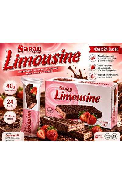 Saray LIMOUSINE NAPOLITAN WITH STRAWBERRY CREAM AND WHITE CHOCOLATE GLAZING 4...