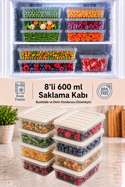 Funny Life Set of 8 Freshbox Storage Containers Suitable for Microwave and Re...