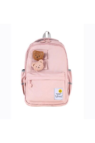 YOUNG 51666 rucsac școlar cu mascotă ursuleț ROZ