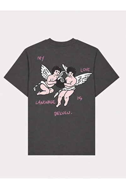 Freedom of Space Delulu T-Shirt Washed Siyah - HypeStep
