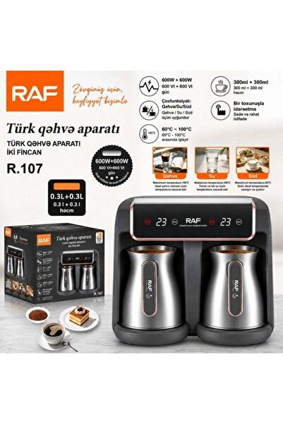 RAF Turkish Coffee Maker 600ml Electric Coffee Pot, Automatic Double-Cup Brew...