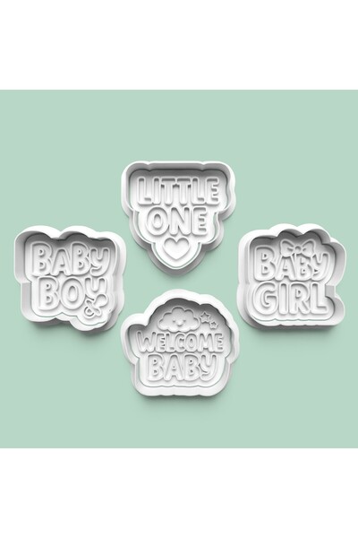 AKTASTORE Welcome Baby Themed Cookie Mold and Sugar Dough Mold Set of 4 - 100...