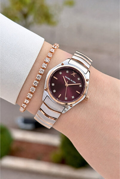 Daniel Klein Dial Claret Red Cord Bronze Metallic Color 30 mm 2 Year Warranty...