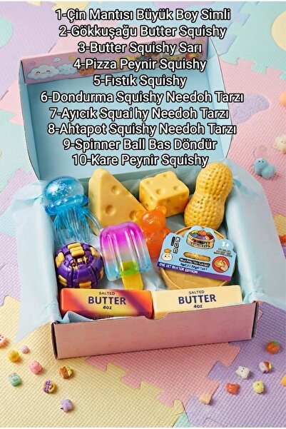 vattara Squishy Kutusu 10 Parça Yeni Trend Squishyler Çin mantısı Butter Chee...