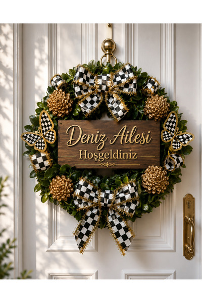 Marrone Lüx Tasarım Yazılı Kişiye Özel Kapı Süsü 30*33 Cm