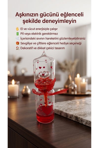 VizyonumVar Concept El ve Vücut Isısıyla Çalışan Dekoratif Aşk Ölçer - Pilsiz...