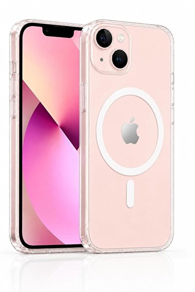 HyperAge iPhone 13/14 Kılıf Magsafe Şeffaf Kılıf Kablosuz Şarj Özellikli Darb...