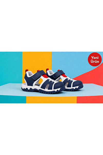 BS BEYAZ SHOES Αγορίστικα σανδάλια με Velcro, άνετα και ελαφριά, με αντιολισθ...