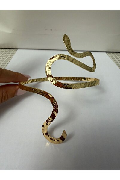 nesdesignn Gold Snake Motif Forged Pazu Bracelet