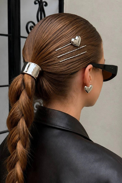Kokoş Silver Color Wire Buckle and Rubber Buckle Set