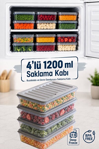 Funny Life Set of 4 Freshbox Storage Containers Suitable for Microwave and Re...