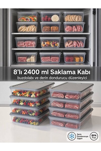 Funny Life Set of 8 Freshbox Storage Containers Suitable for Microwave and Re...