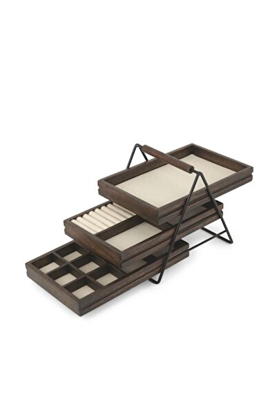 umbra Cutie de bijuterii Terrace cu trei rafturi, wenge