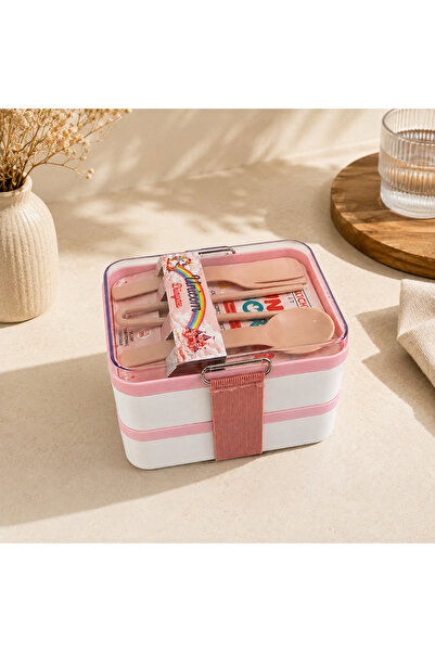 yuzi home Çocuk Küçük Lunch Box İki Katlı Beslenme Kutusu – Okul İçin Kaşık Ç...