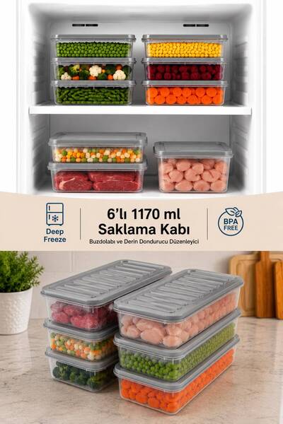 Funny Life Set of 6 Freshbox Storage Containers Suitable for Microwave and Re...