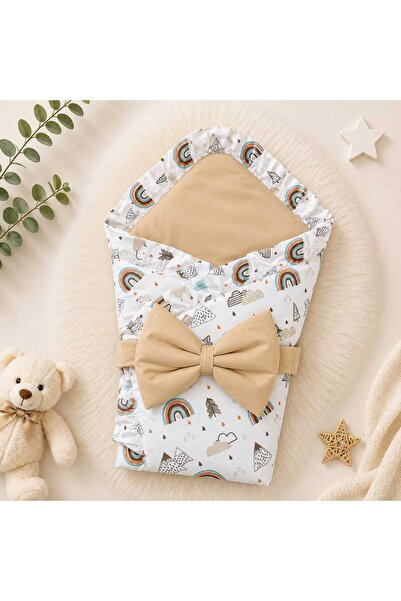 JULYA KİDS 100% Cotton Bowknot Patterned Baby Swaddle Blanket – Newborn Hospi...