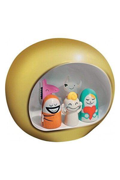 Alessi Scenă modernă a Nașterii Domnului Presepe GOLD- Alessi, AMG10 GD, porț...