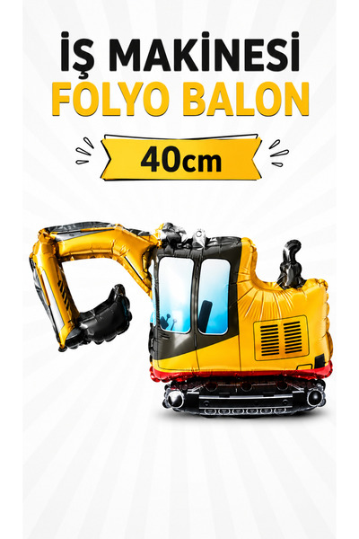 Işıltı Balon Dükkanı iş makinesi kamyon folyo balon inşaat temasına özel 41cm