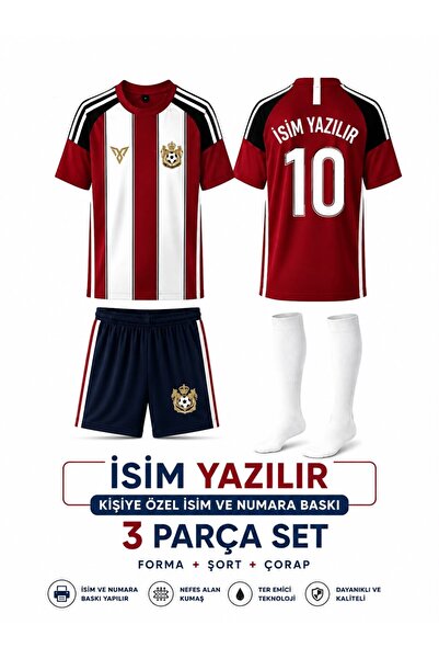 yenteks Özel İsim Ve Numara Yazılır Çocuk Futbol forması Seti Kırımızı-Beyaz1...