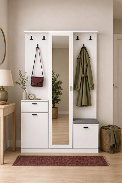 GOOD NİGHT Goodnight Home Armon Portmanto Vestiyer Ayakkabılık 106x190x39 cm ...
