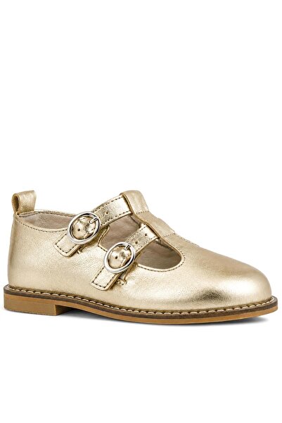 OrtopedikAL Rakerplus 100% Leather Gold Dore Buckle Girls' T-Bar Ballerina Shoes