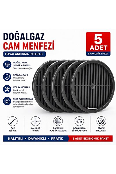 Trendhane Natural Gas Glass Ventilation Vent 5 Pieces