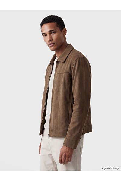 LC Waikiki Lcw Vision Brown Loose Fit Suede Look Men's Jacket