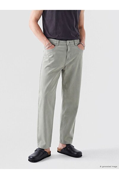 LC Waikiki Xside Gray Relax Fit Gabardine Men's Trousers