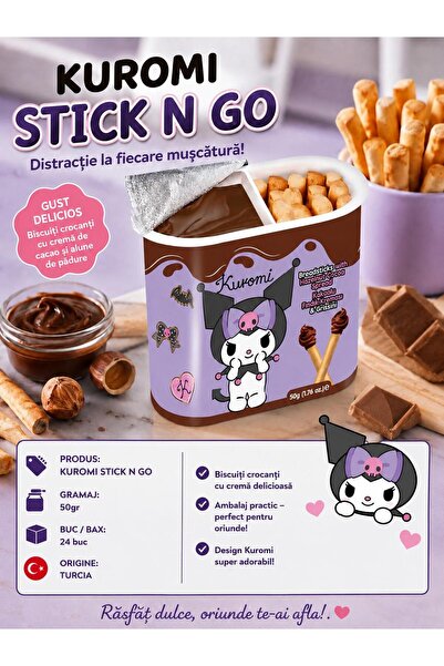 kuromi BREADSTICK WITH HAZELNUT COCOA SPREAD N GO 50GR 24PCS ECONOMIC PACKAGE