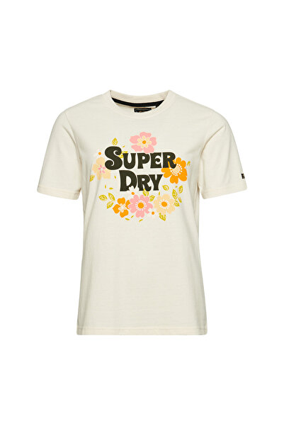 SUPERDRY Γυναικείο κοντομάνικο βίντατζ φλοράλ μπλουζάκι με γραφικό σχέδιο XS