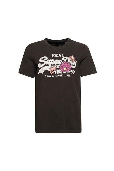 SUPERDRY Γυναικείο Κοντομάνικο Μπλουζάκι με Vintage Λογότυπο και Αφηγηματικό ...