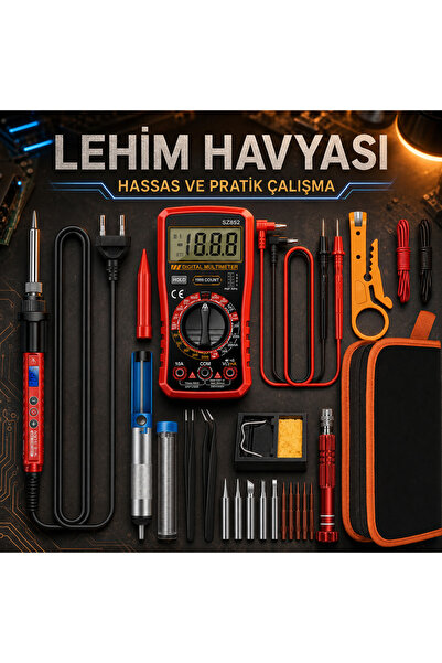 ReyPoint Elektrikli Havya Lehim Seti |Elektronik Tamir İçin Ayarlı 60W