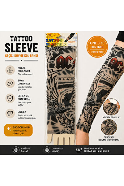 Tattoo Sleeve Geçici Dövme Görünümlü Kol Çorabı – Esnek Unisex Dövme Kol Bandı