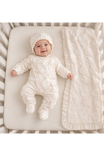 lisaloom baby & kids Pearl Blossom 0-3 Months Baby Girl Newborn Set – 3D Flor...