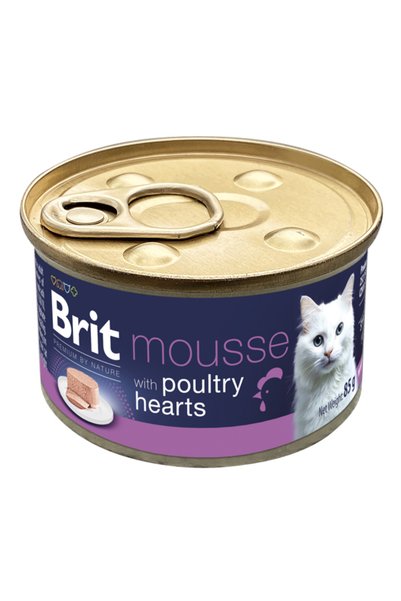 Brit Care Brit Premium by Nature Cat Mousse с птичи сърца 85 гр