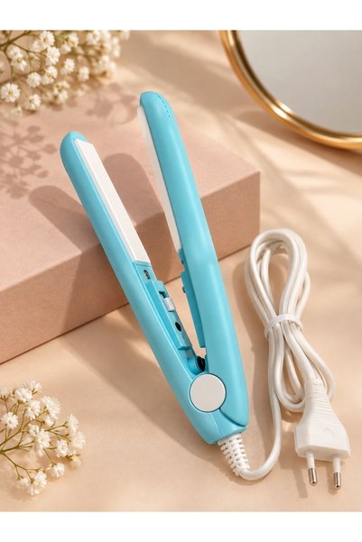⁠Minimal Glow Mini Taşınabilir Saç Düzleştirici Seramik Plaka Çanta Boyu Kahkül Ve Perçem Düzleştirici