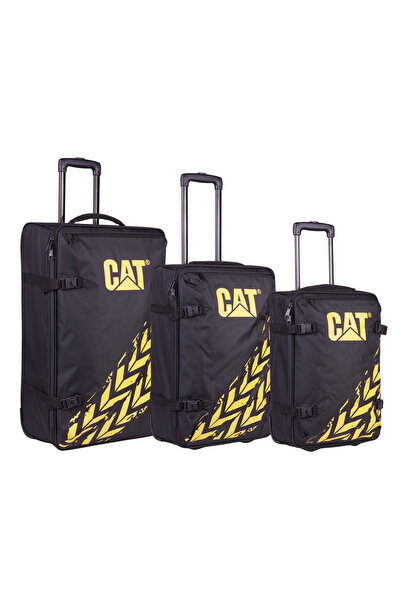 Caterpillar Set 3 trollere Soft Luggage, 42L, 57L, 62L, Polyester - negru cu ...