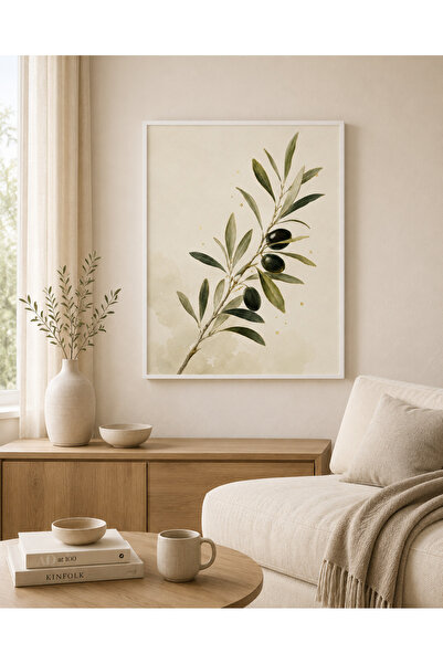 Miutic Print Studio Tablou Decorativ Măslin Auriu – Tablou Botanical Luxury