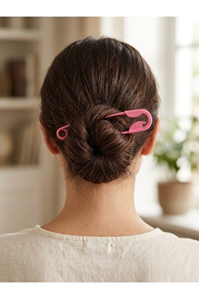 MODA Trendy Safety Pin Model Colorful Hair Clip - Metal Side Clip