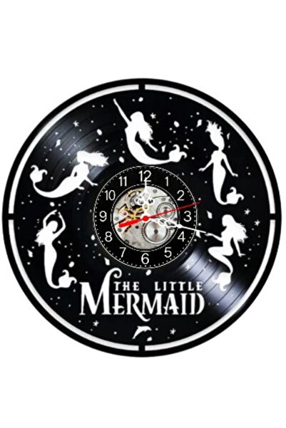 OEM Ceas de perete decorativ din disc de vinil, model Mica Sirenă, pentru cam...